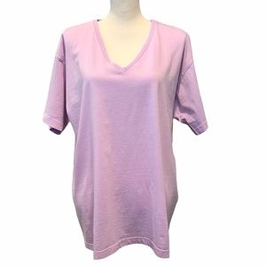 CP SHADES PINK COTTON SHORT SLEEVE V NECK T-SHIRT